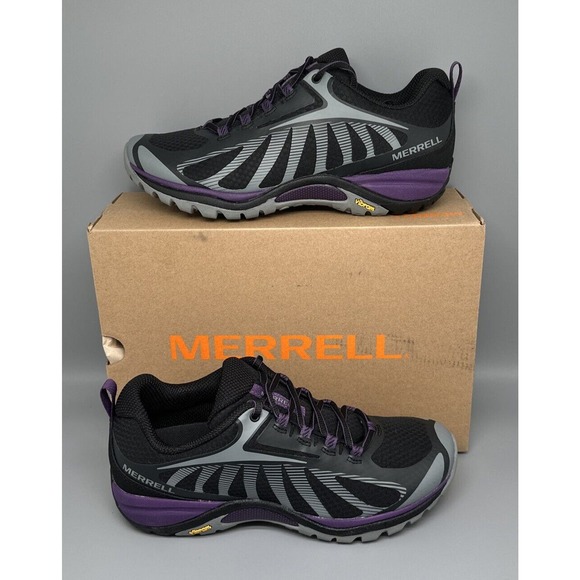 Merrell Siren Edge‎ 3 Black Purple Trail Shoes J034438 Women's Size 9 - Picture 1 of 12